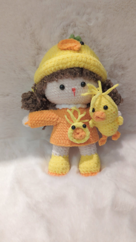 Handmade Crochet Doll with Duck Theme