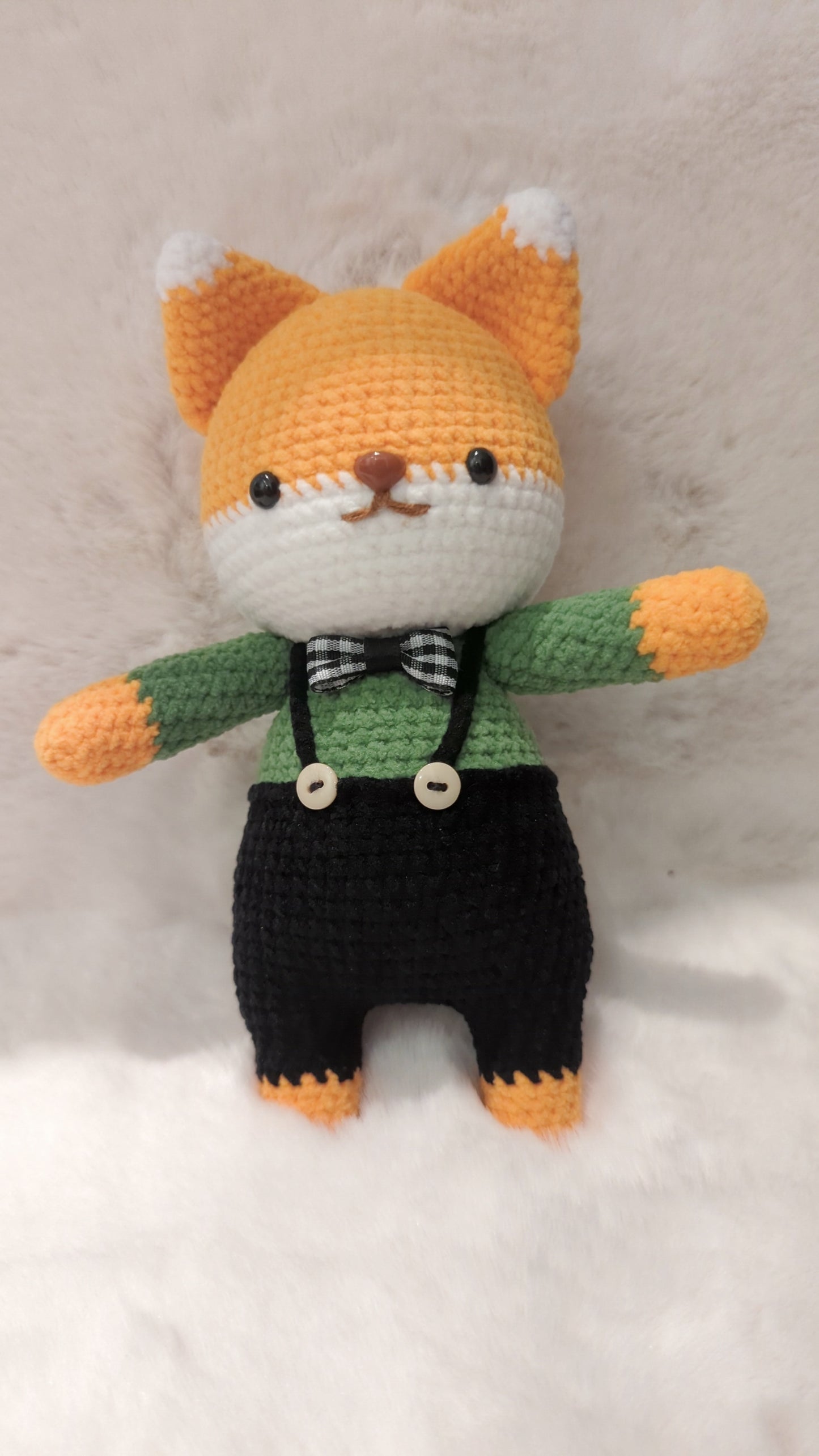Handmade Crochet Fox in clothes