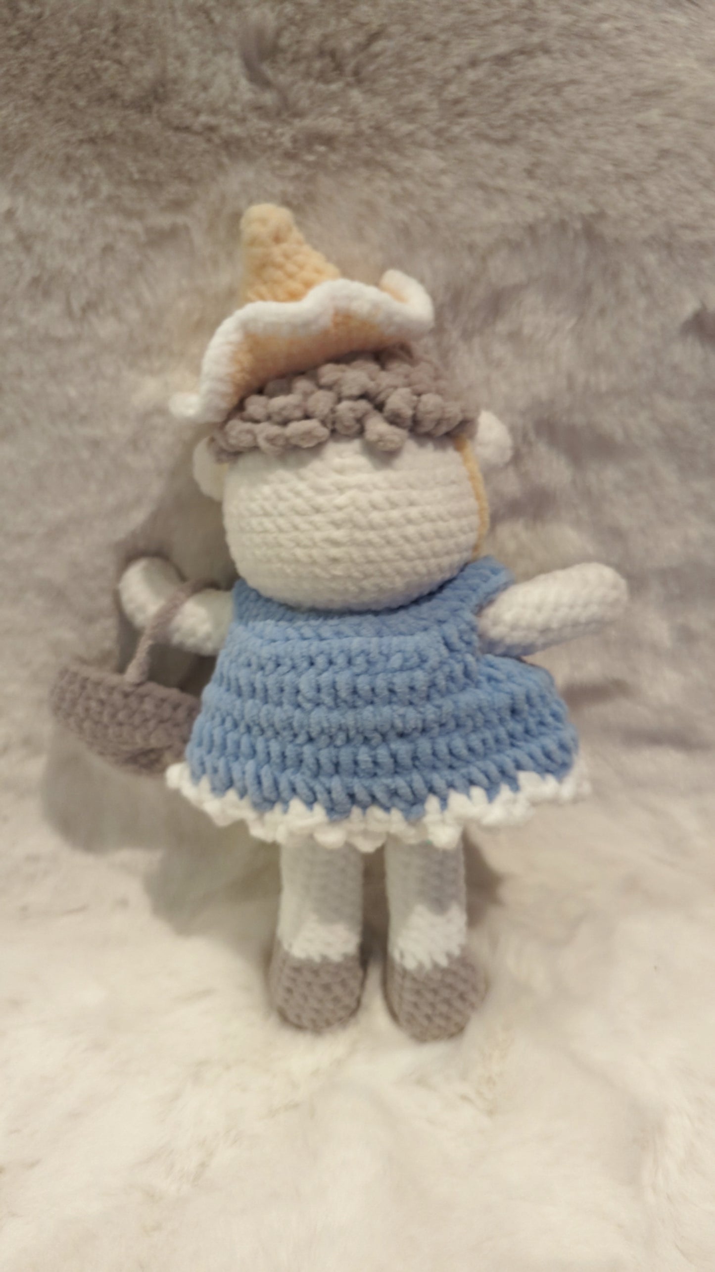 Handmade Crochet Grey Lamb