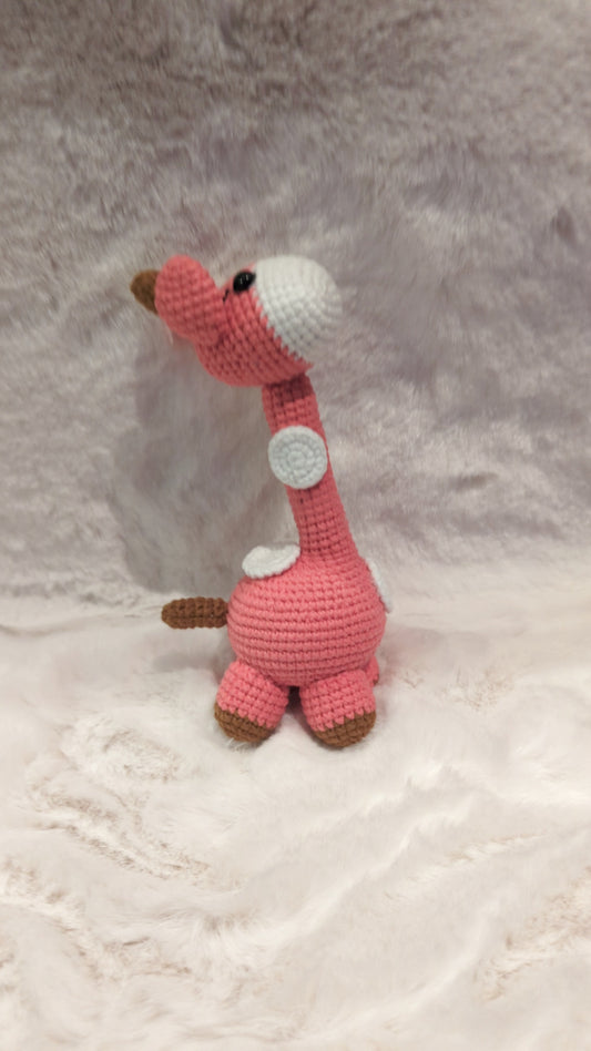 Handmade Crochet pink giraffe