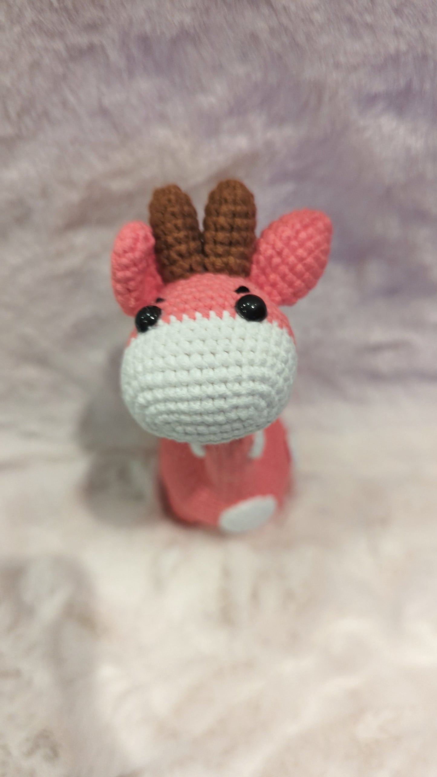 Handmade Crochet pink giraffe