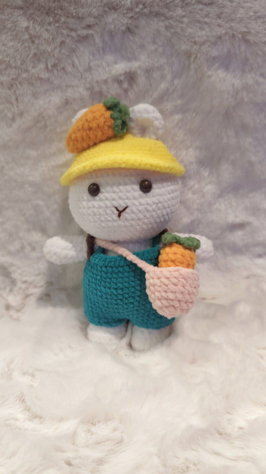 Handmade Crochet Bunny with Removable Carrots