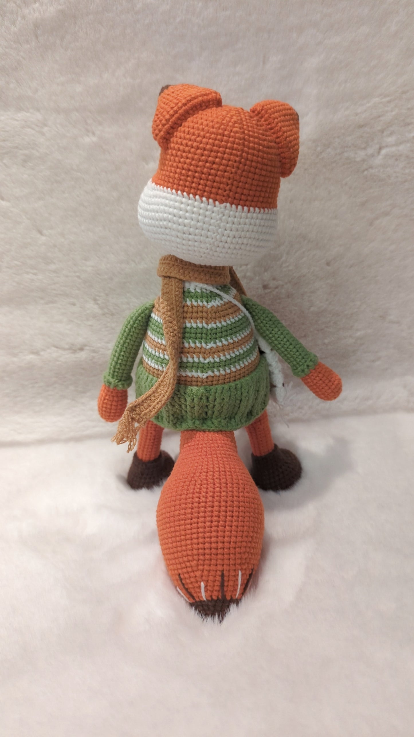 Handmade Crochet Fox with clothes