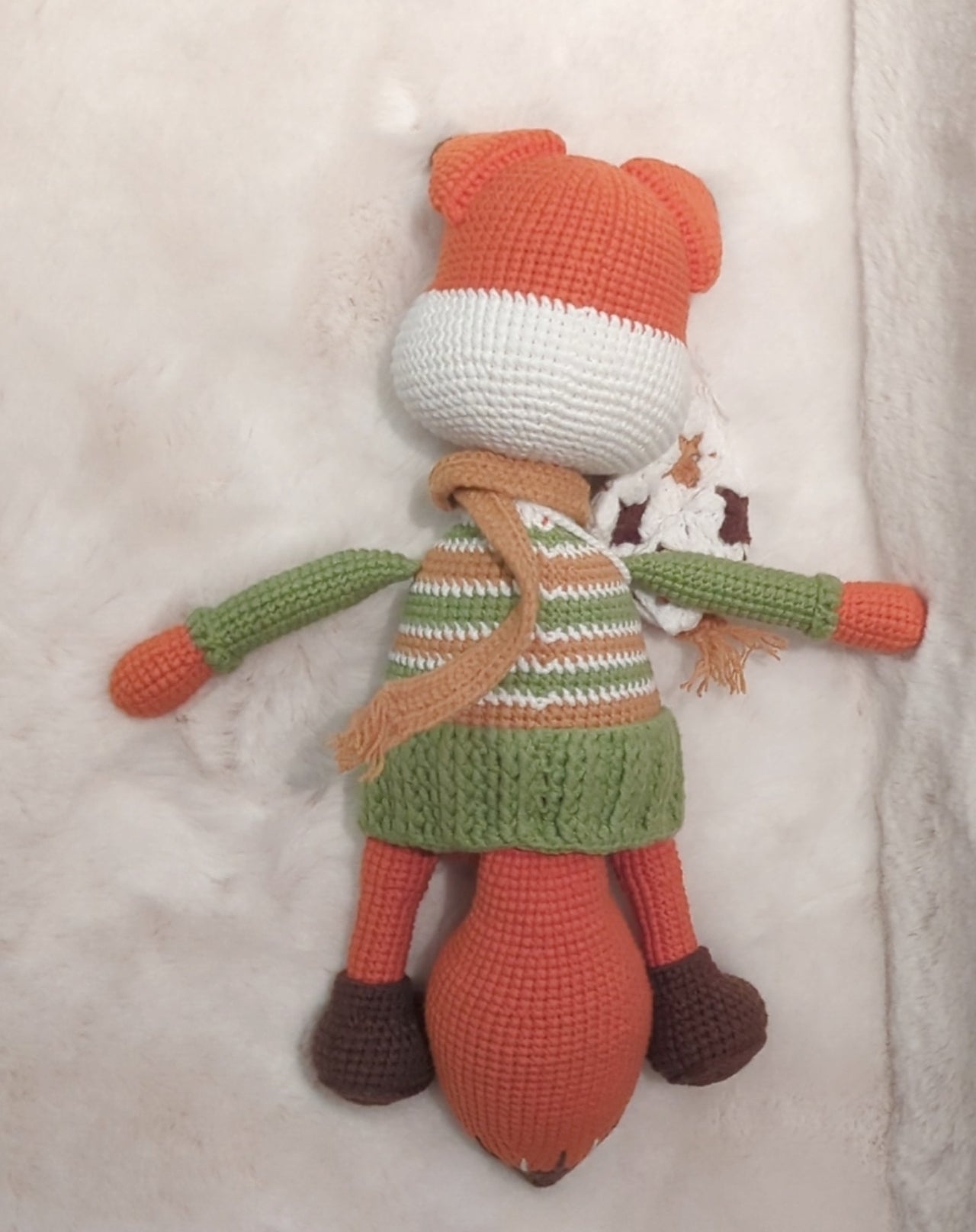 Handmade Crochet Fox with clothes