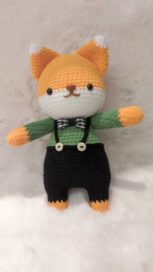 Handmade Crochet Fox in clothes