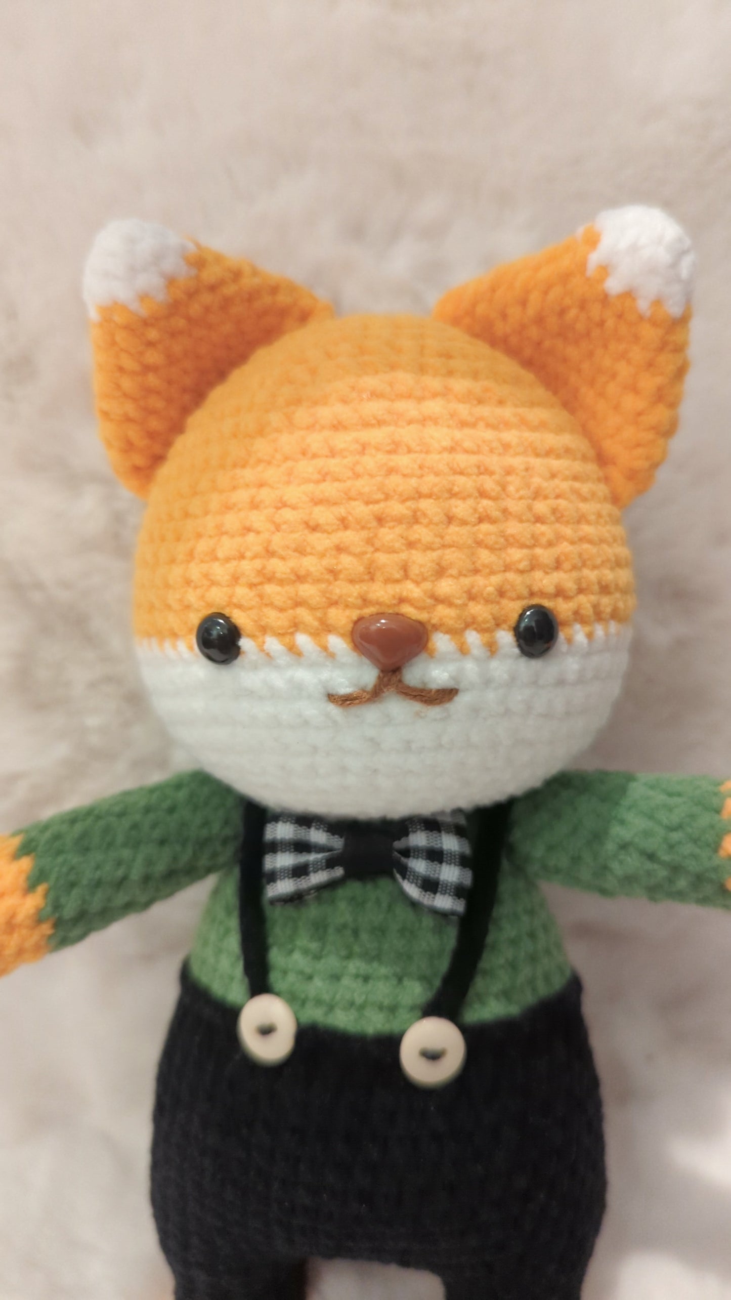 Handmade Crochet Fox in clothes