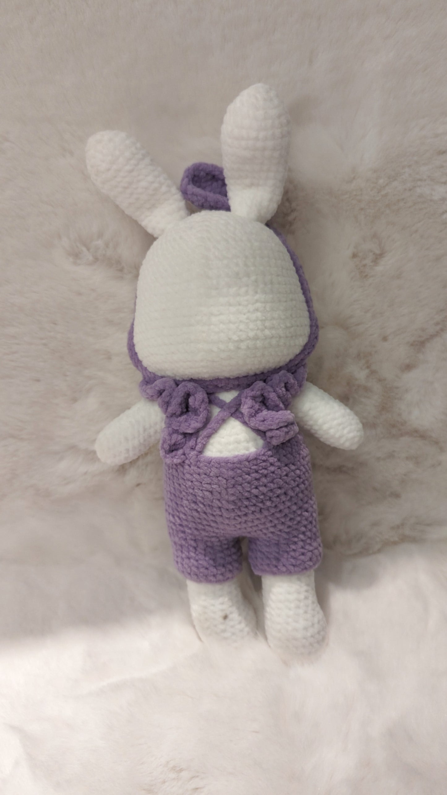 Handmade Crochet Rabbit in purple overall