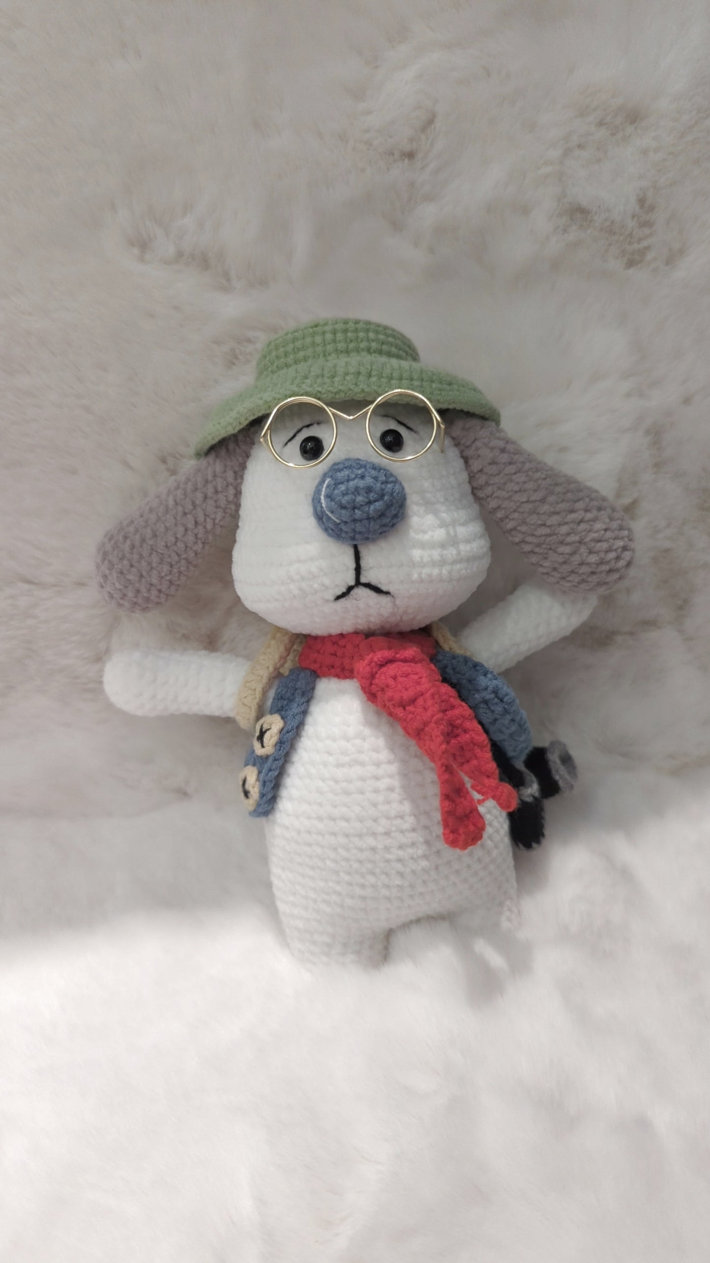 Handmade Crochet Camera Dog