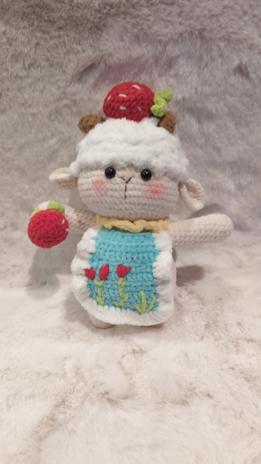 Handmade Crochet Strawberry lamb